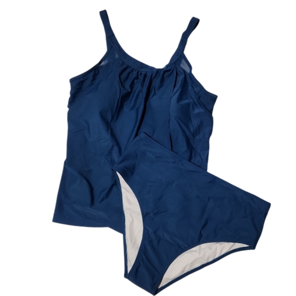 SUUKSESS Women's Tummy Control Tankini Ruffle High Waisted Swimsuit (XL)